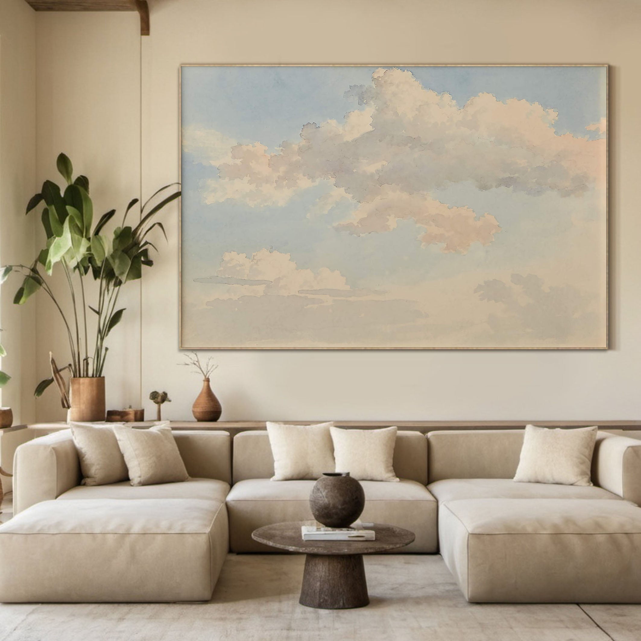 Original Sky and Clouds Art - Handmade Oil Painting TC 134 - Texarart