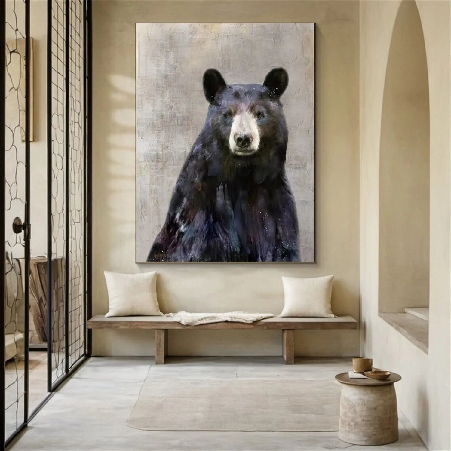 Wildlife Portrait Art: Unique Black Bear Wall Art Gift ZZ 022 - Texarart