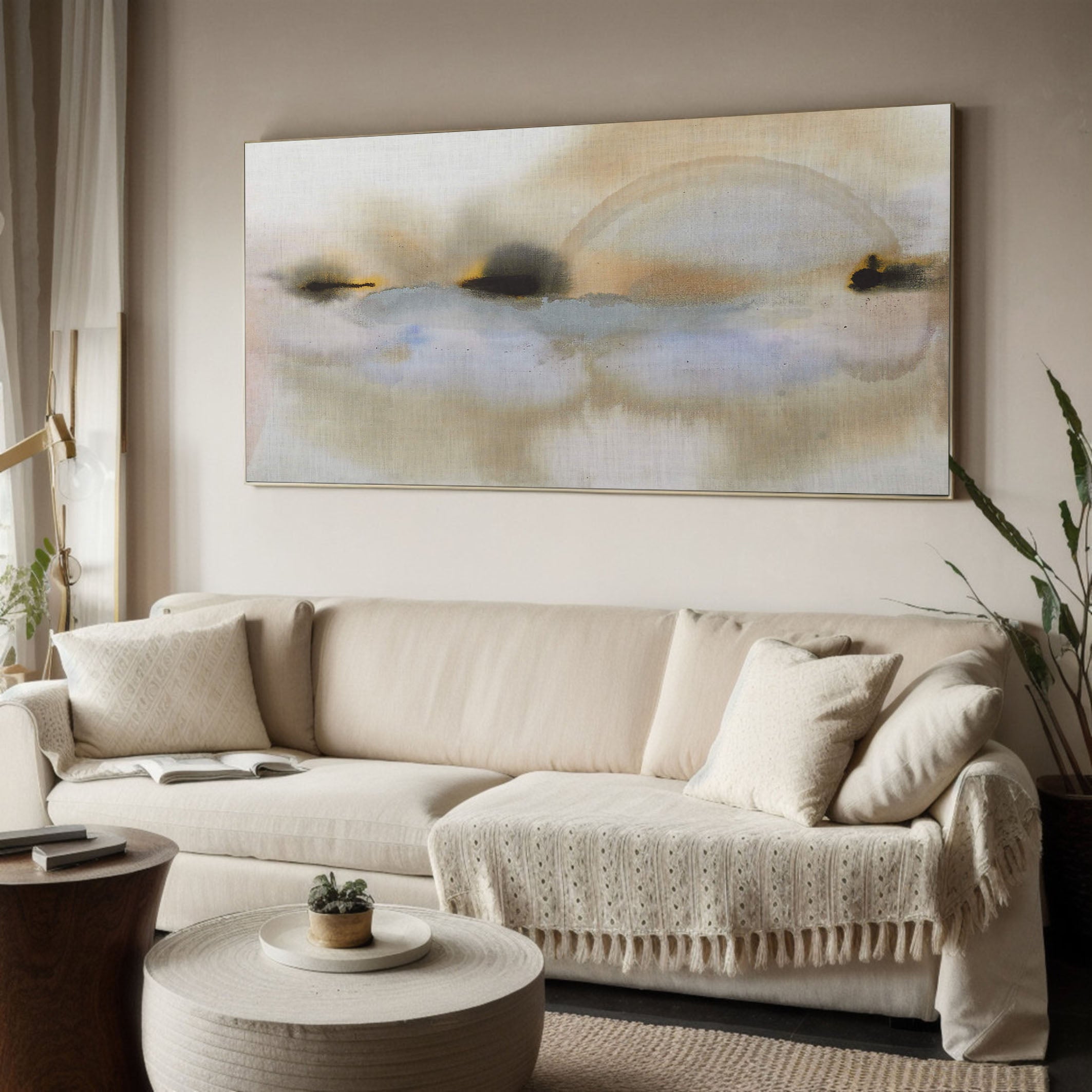 Soft Abstract Art Painting - Neutral Tones TC 132 - Texarart