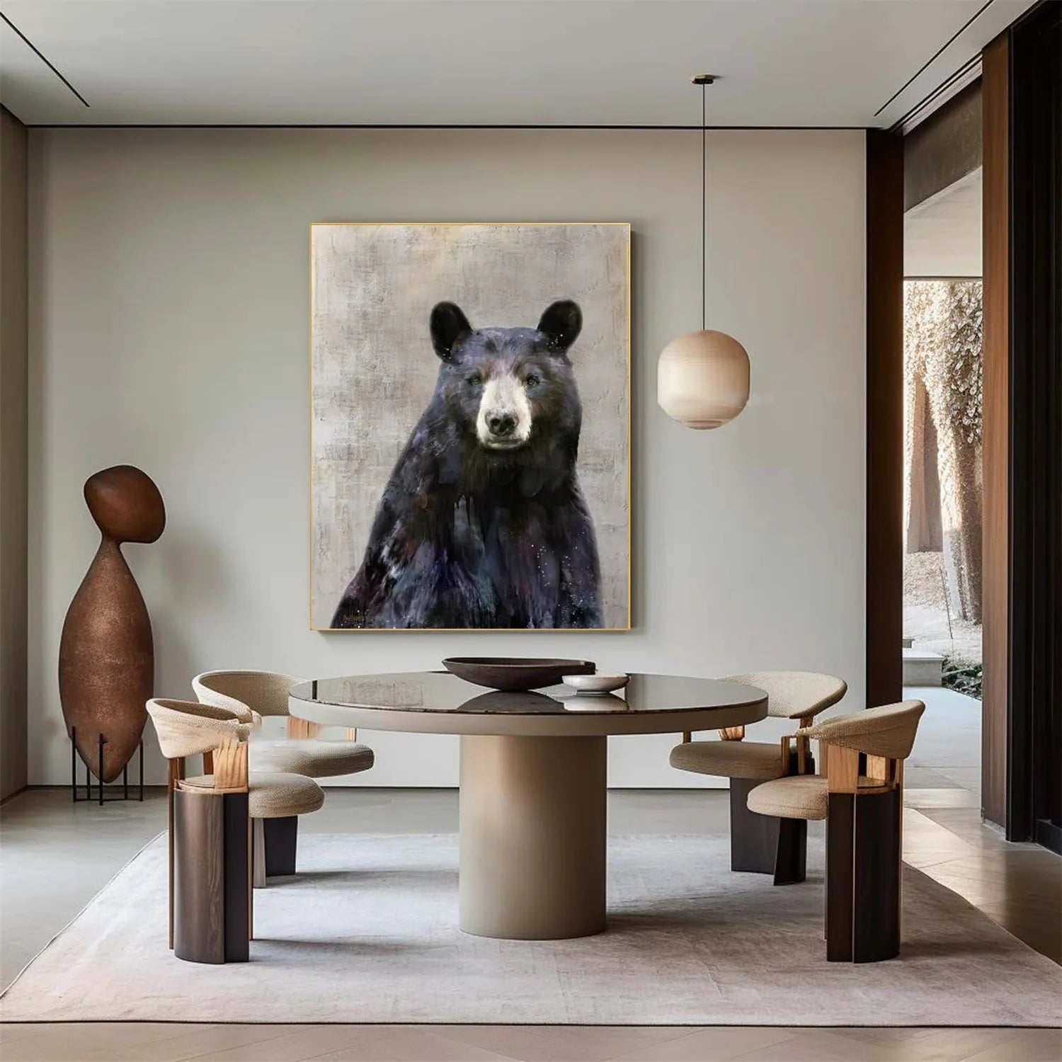 Wildlife Portrait Art: Unique Black Bear Wall Art Gift ZZ 022 - Texarart