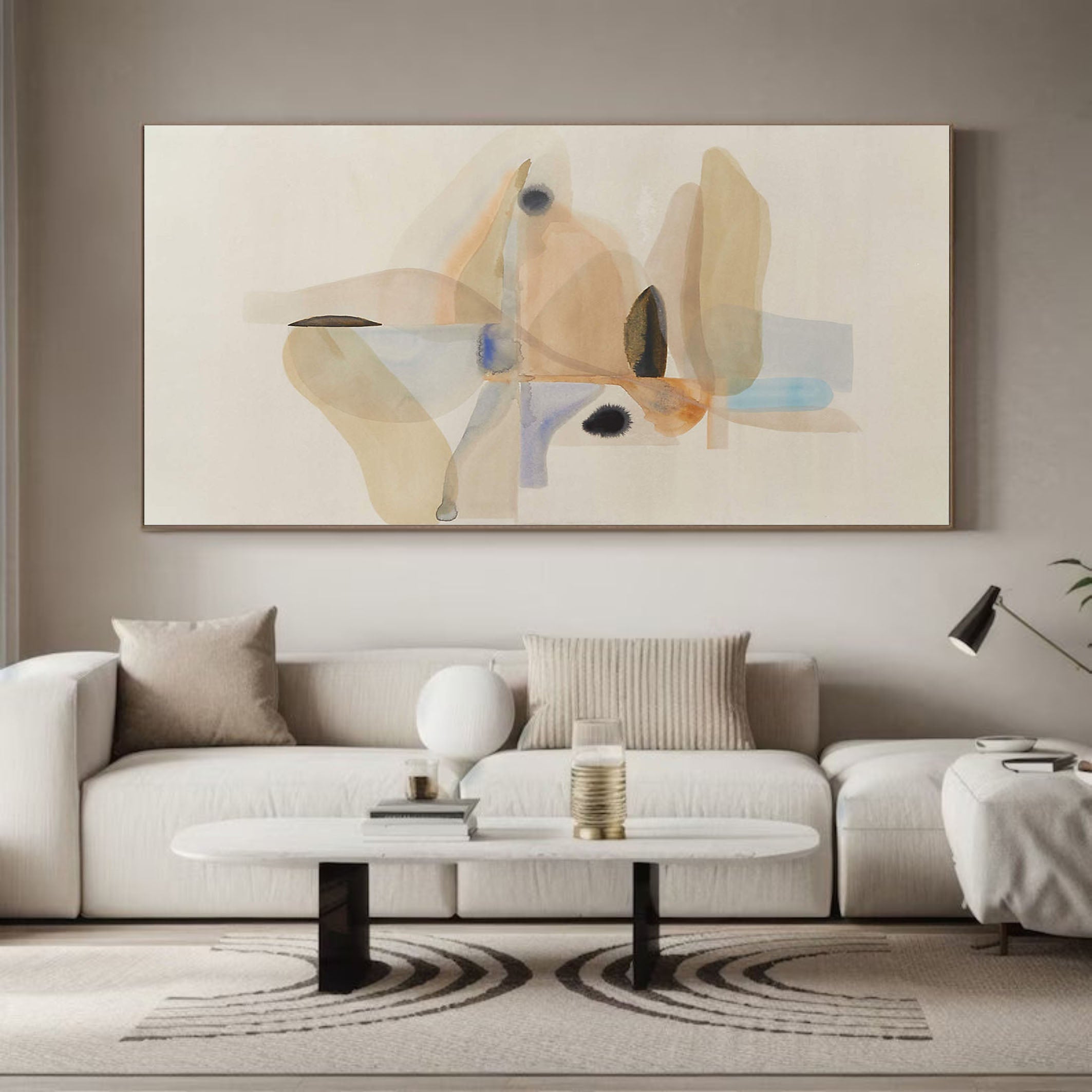 Modern Hand - Painted Soft Abstract Oil Art on Canvas TC 138 - Texarart