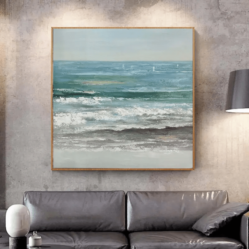 Peaceful Textured Neutral Seascape Art for Home Decor JJ 279 - Texarart