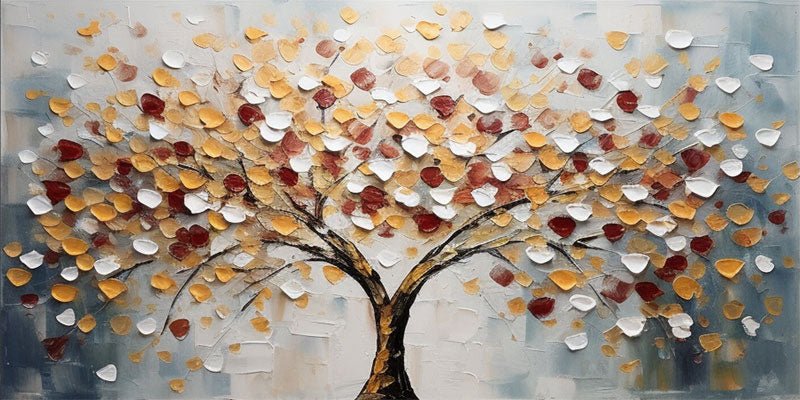 Tree of Life Wall Art | Large Textured Landscape Painting Canvas ZZ 179 - Texarart