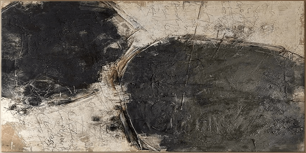Minimalist Black and Beige Abstract Art | Large Textured Canvas Art TC 067 - Texarart