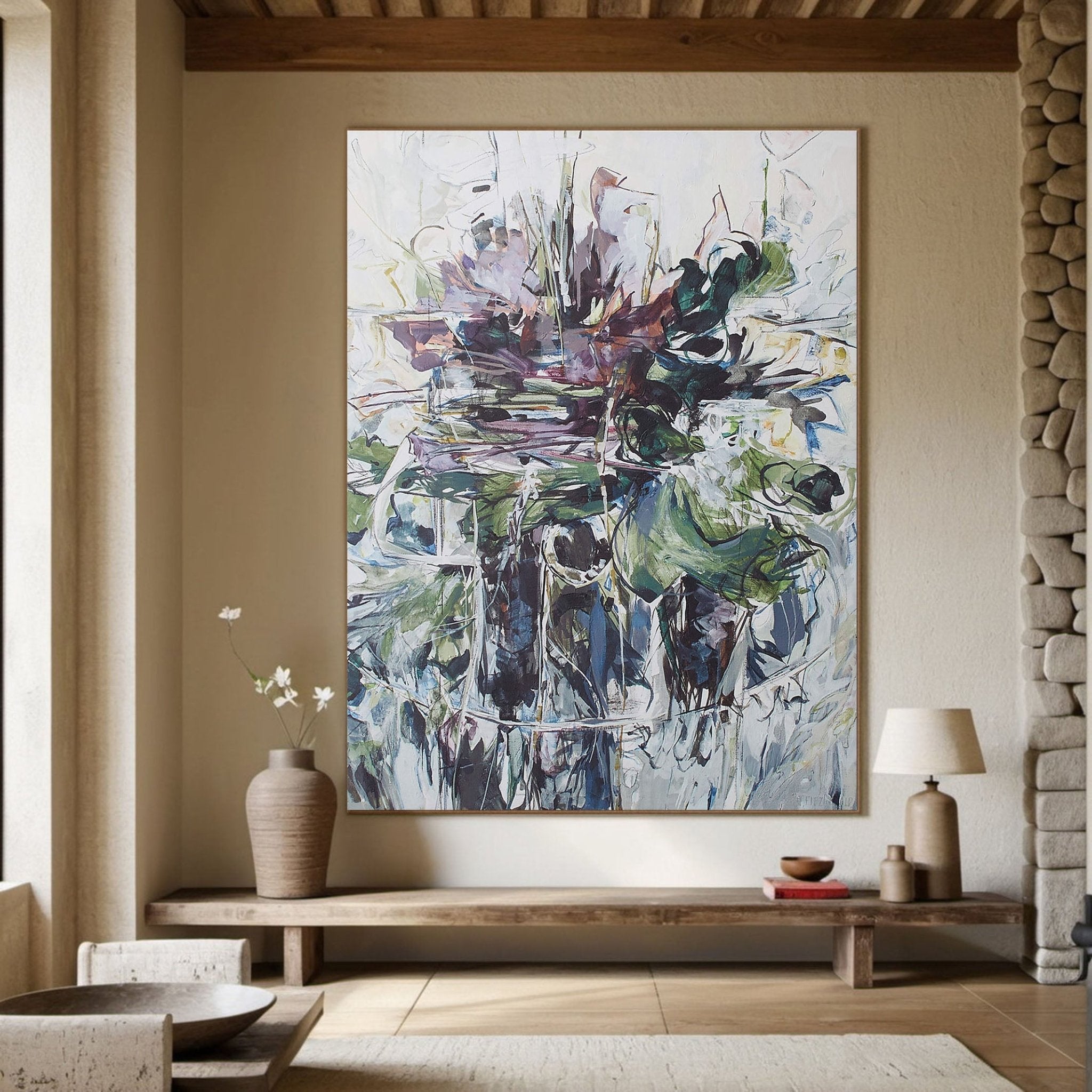 Colorful Wall Art - Original Abstract Painting TC 113 - Texarart