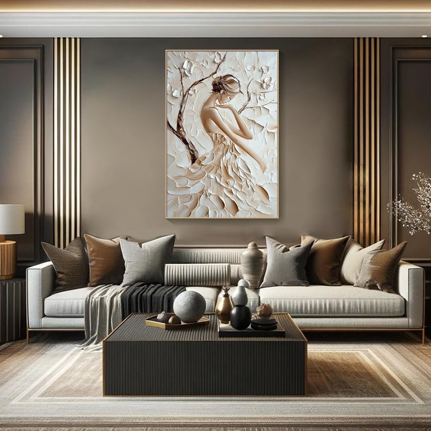 3D Textured Female Portrait - Modern Art Decor TB 008 - Texarart