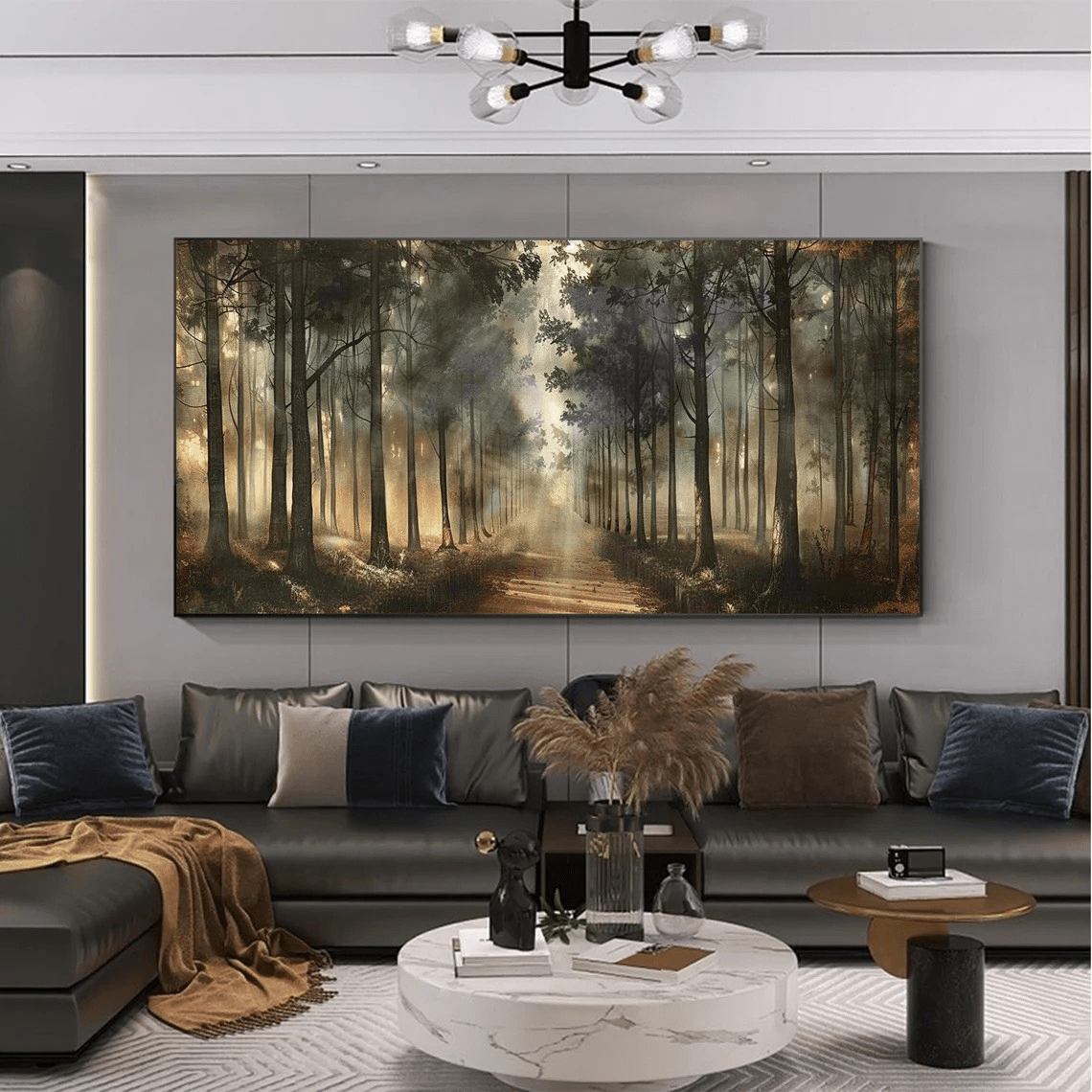 Forest Path Abstract Oil Painting - Sun - Drenched Woodland JJ 041 - Texarart