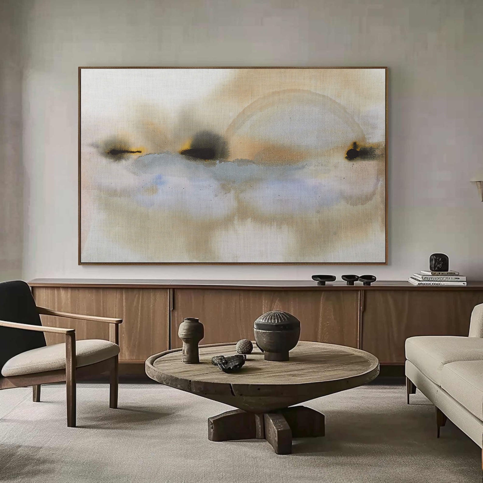 Soft Abstract Art Painting - Neutral Tones TC 132 - Texarart