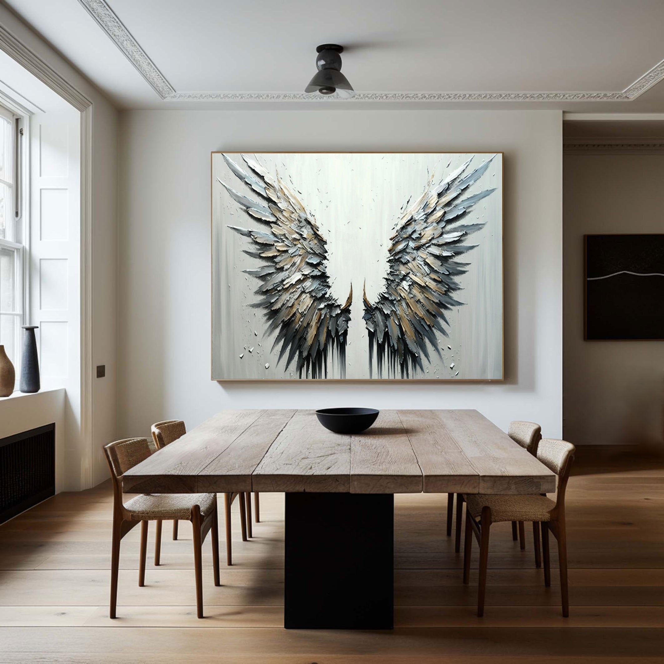 Textured Angel Wings Oil Painting | Large 3D Wall Art Decor ZZ 004 - Texarart