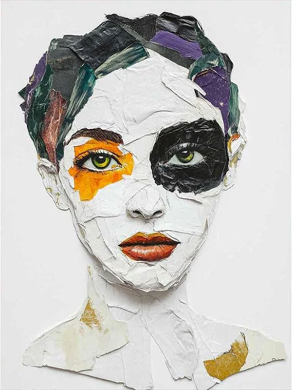 Vivid Color Abstract Portrait Painting, Modern Art Wall Art TB 041 - Texarart