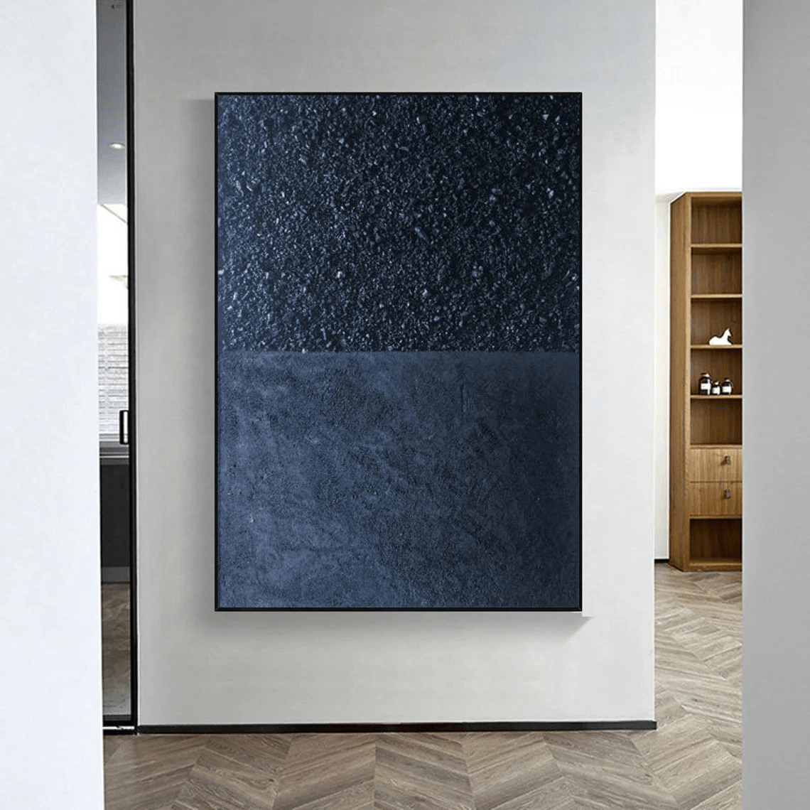Abstract Blue Textured Oil Painting Modern Wall Art TC 081 - Texarart