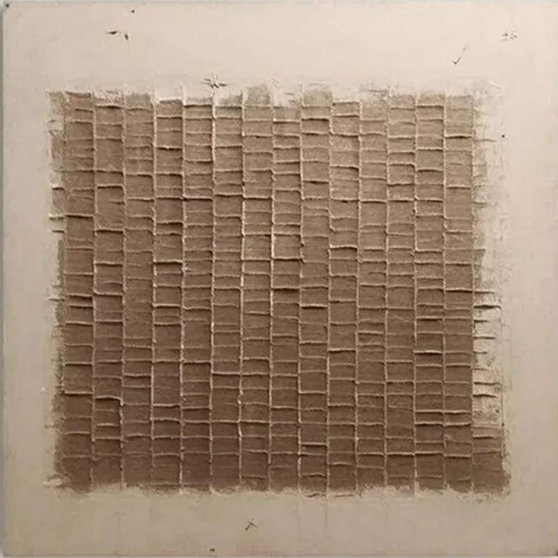 Textured Brown Block Pattern Art | Square 3D Abstract Painting JJ 082 - Texarart