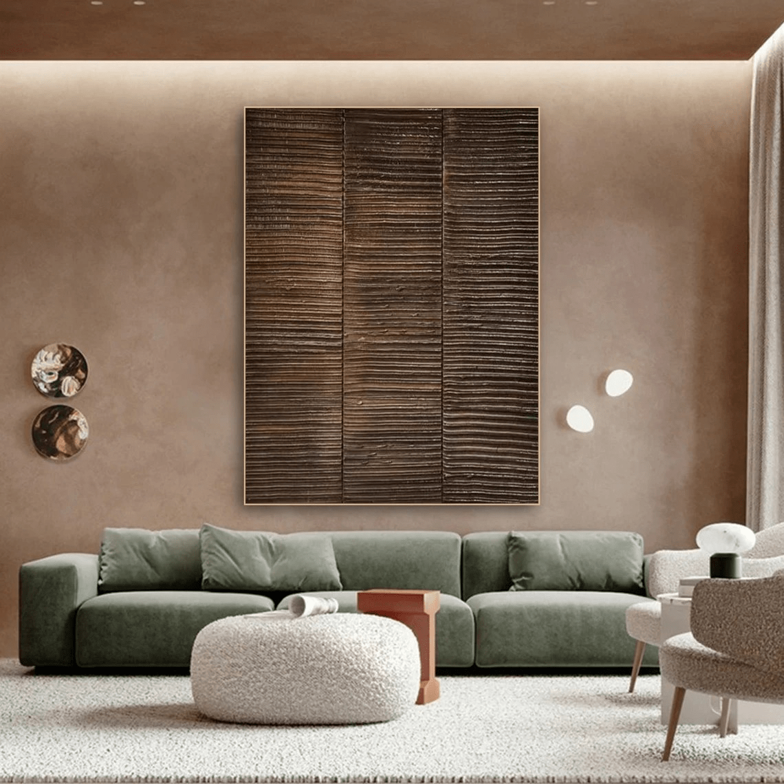 Handmade Abstract Brown Textured Canvas Wall Art TC 085 - Texarart