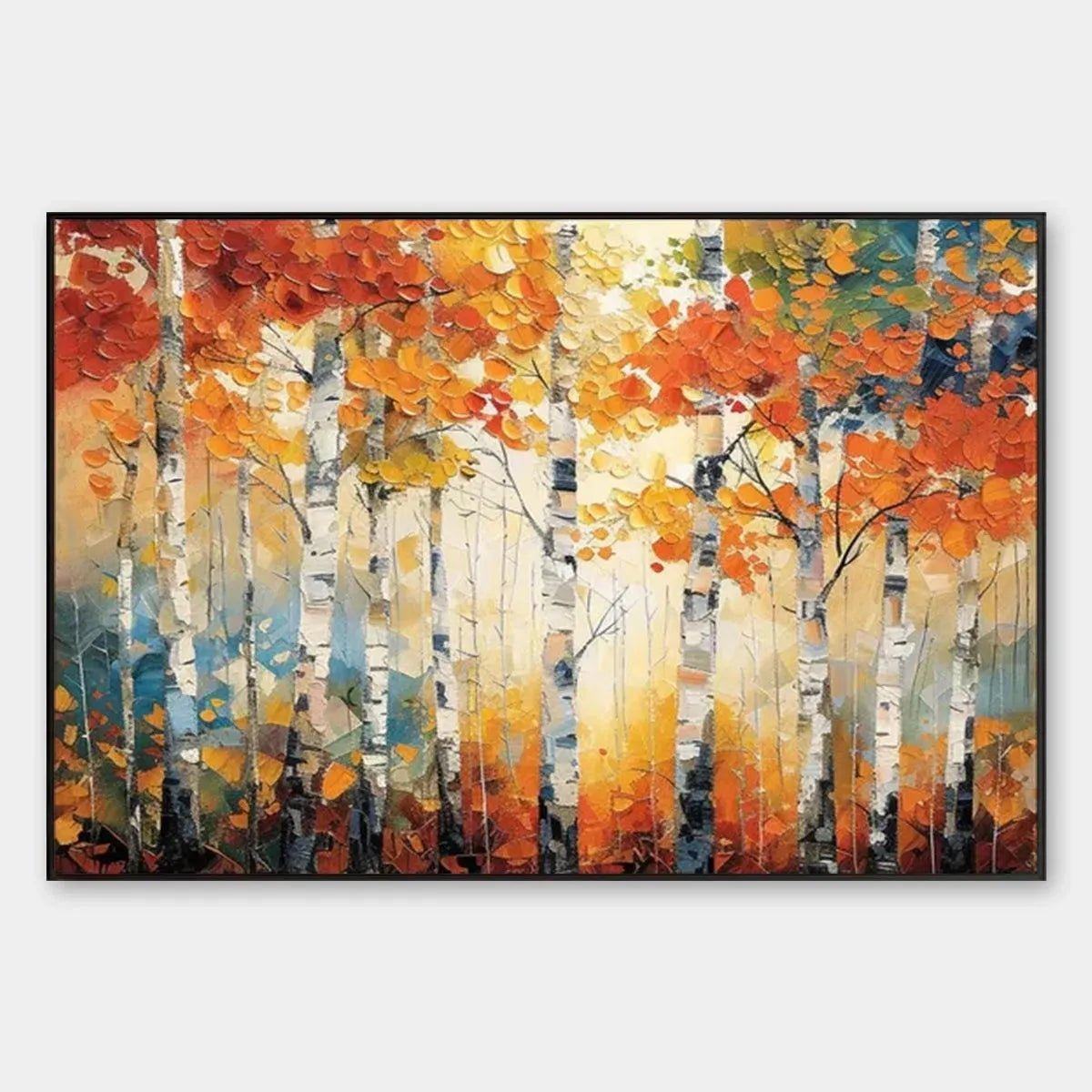 Textured Impasto Birch Tree Painting | Palette Knife Wall Art TC 245 - Texarart