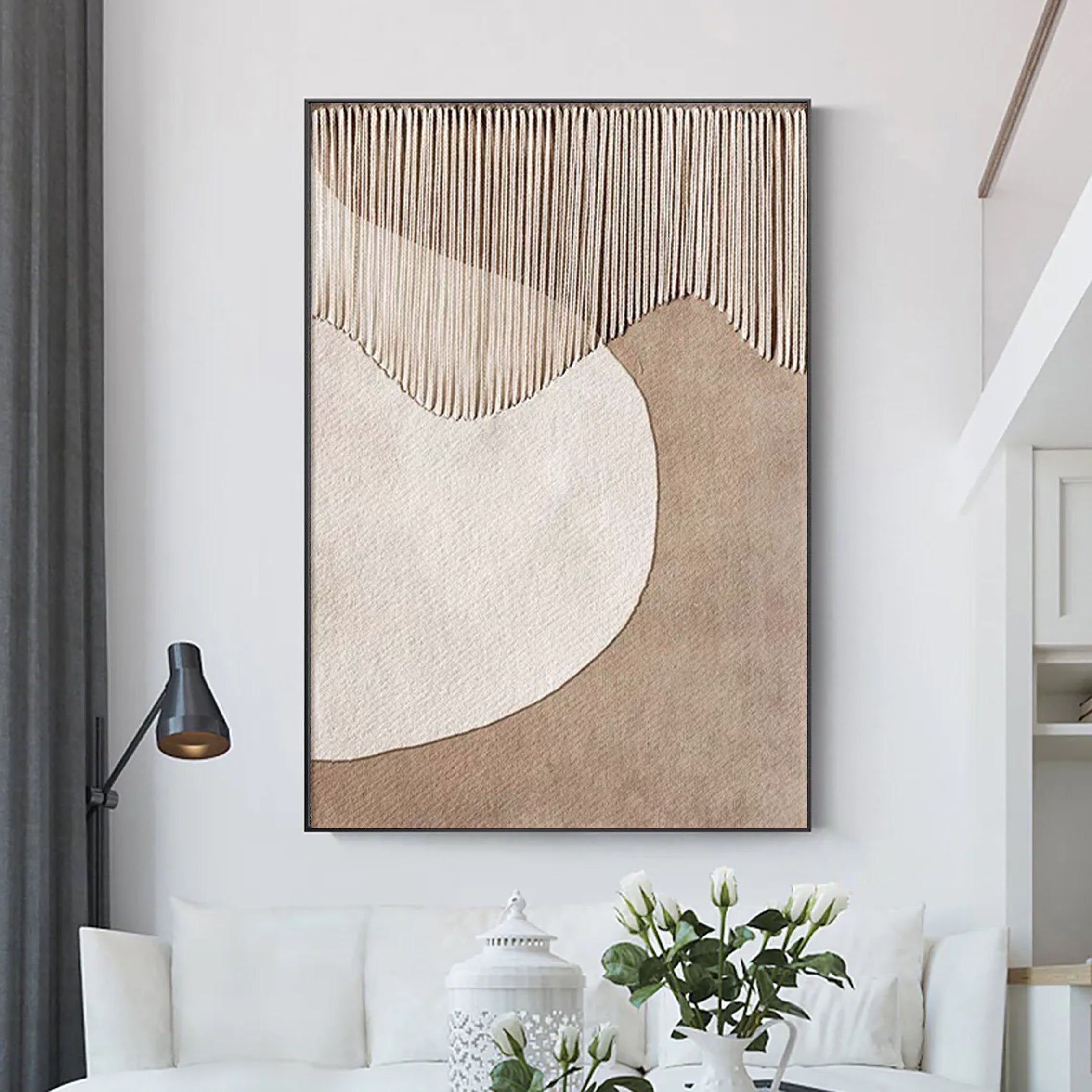 Modern Boho Abstract Painting | Minimalist Textured Wall Art Decor ZZ 118 - Texarart