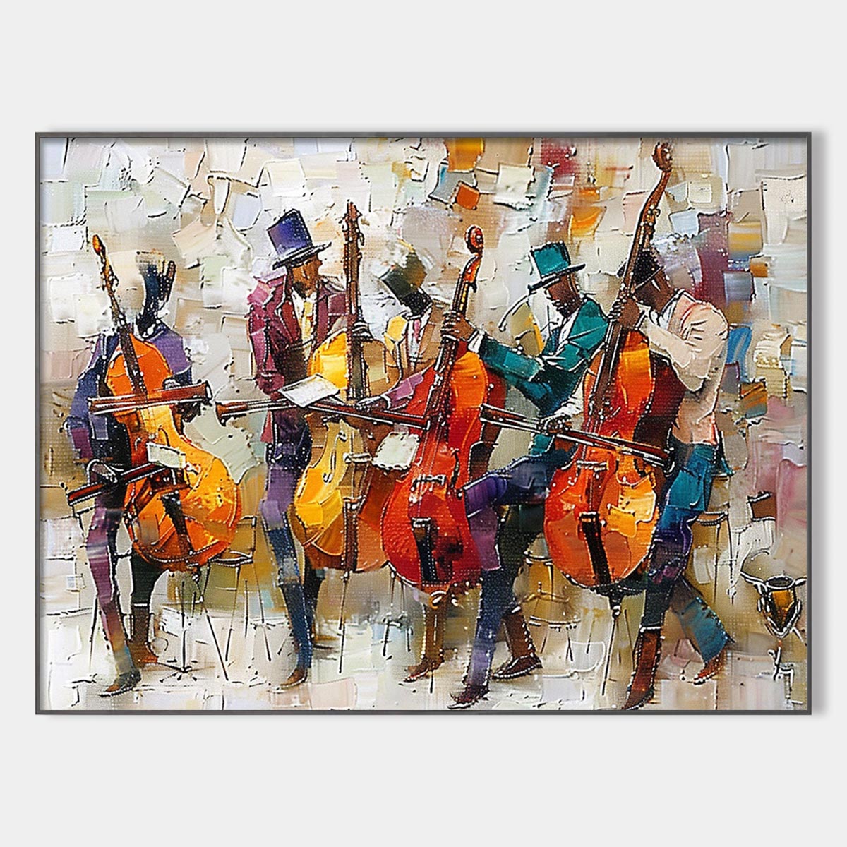 Textured Impasto Painting | Modern Musicians Wall Art AA 002 - Texarart