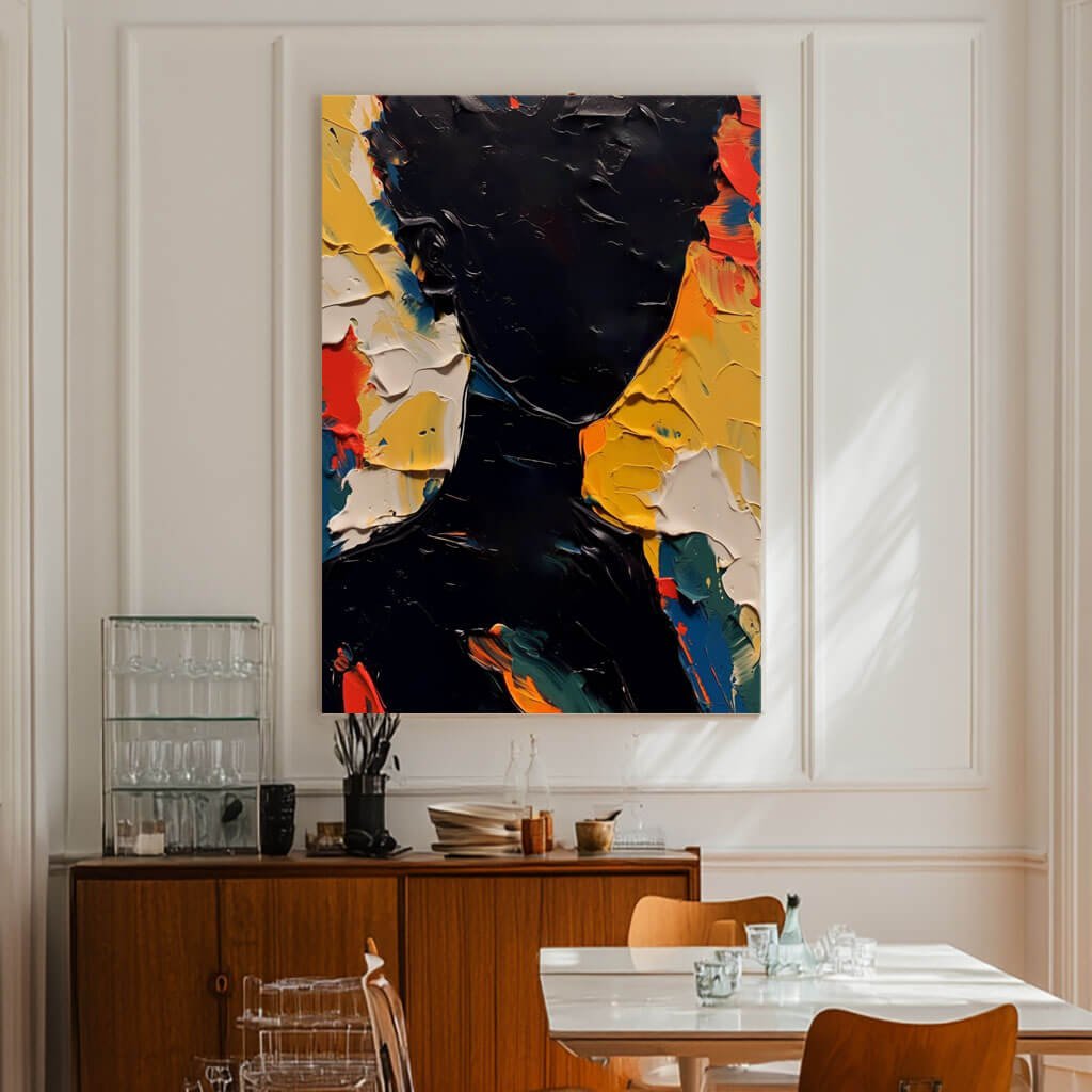 Black Art Portrait | Textured Silhouette Wall Painting ZZ 227 - Texarart