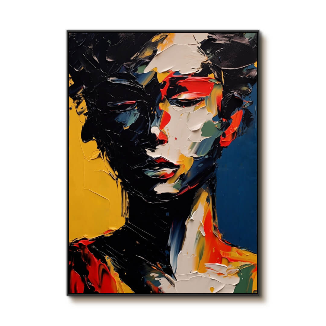 Textured Palette Knife Art | Abstract Woman Portrait on Canvas ZZ 226 - Texarart