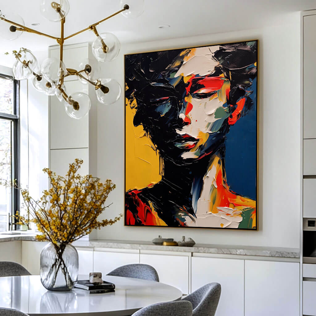 Textured Palette Knife Art | Abstract Woman Portrait on Canvas ZZ 226 - Texarart