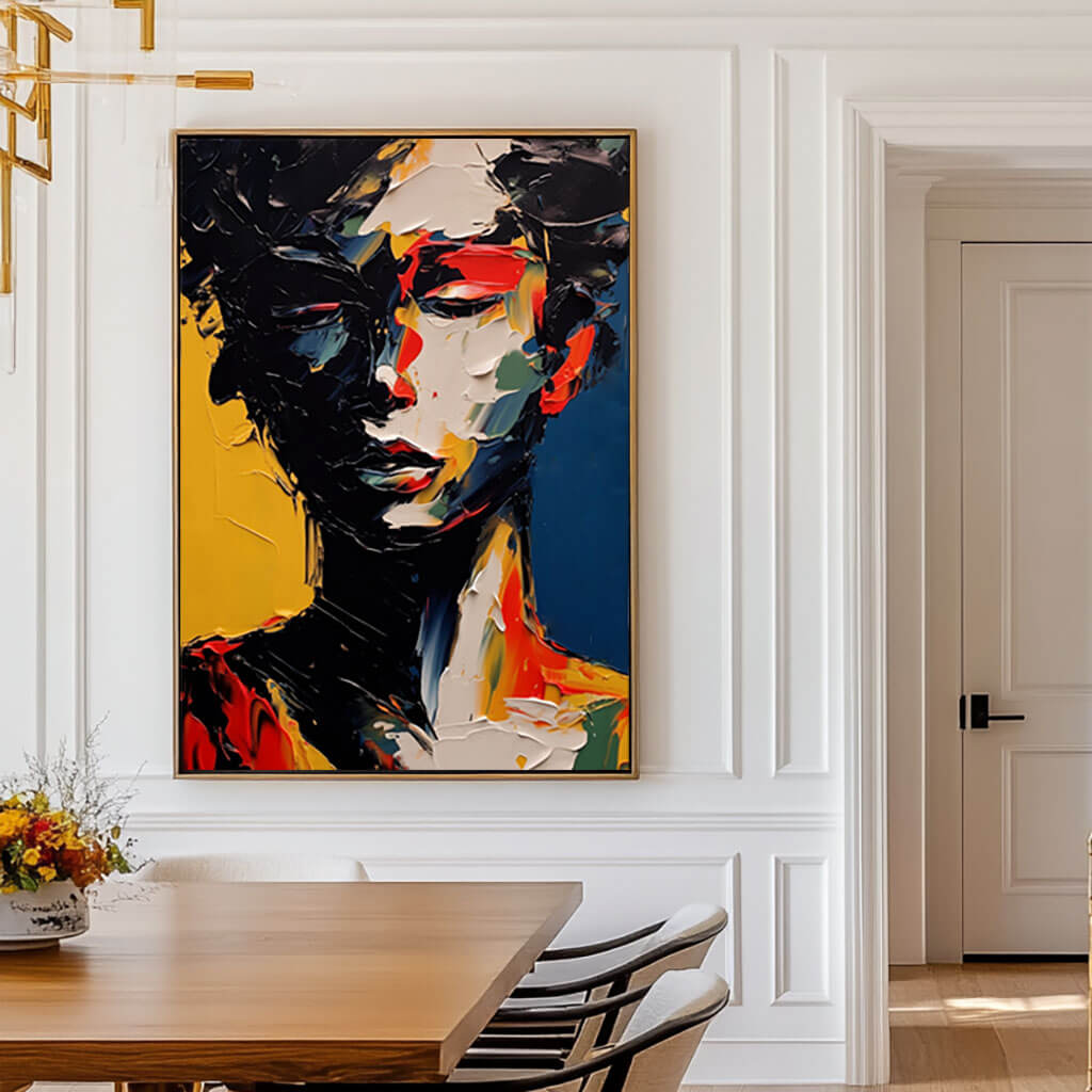 Textured Palette Knife Art | Abstract Woman Portrait on Canvas ZZ 226 - Texarart