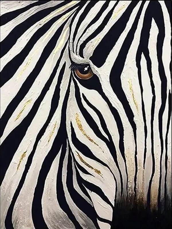 Abstract Zebra Eye Canvas: Modern Wildlife Artwork ZZ 023 - Texarart