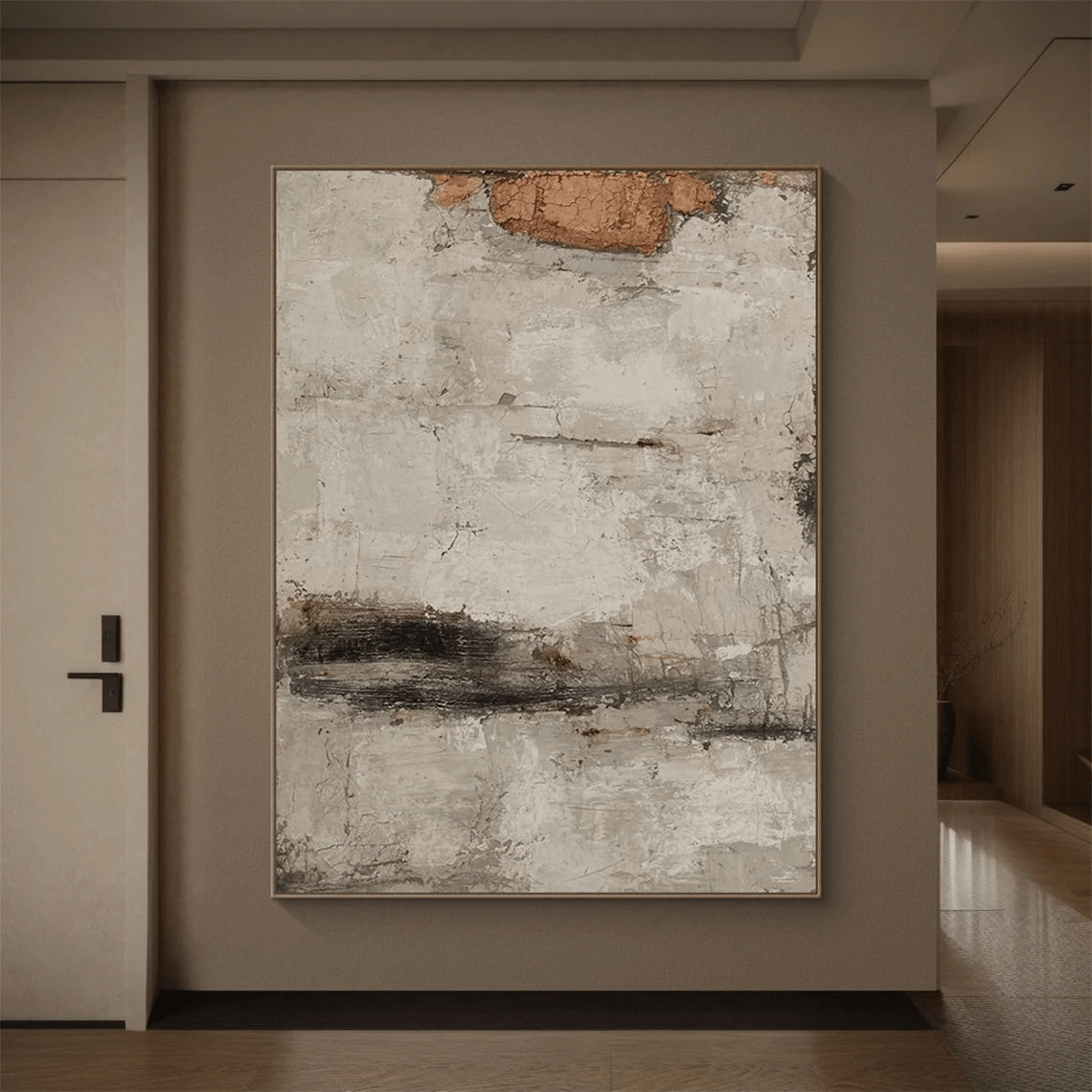 Handmade Contemporary Abstract Oil Painting | Neutral Colors TC 063 - Texarart