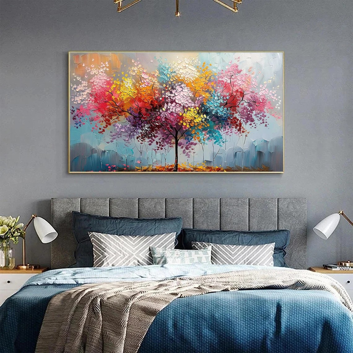 Joyful Blossom Tree Abstract - Vibrant Colorful Art JJ 040 - Texarart