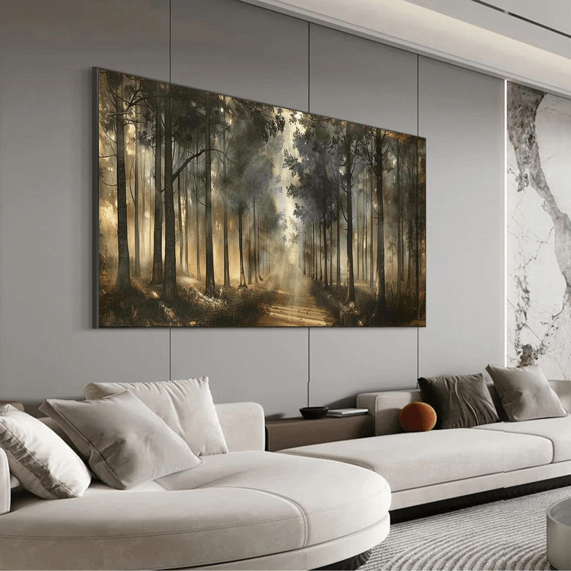 Forest Path Abstract Oil Painting - Sun - Drenched Woodland JJ 041 - Texarart