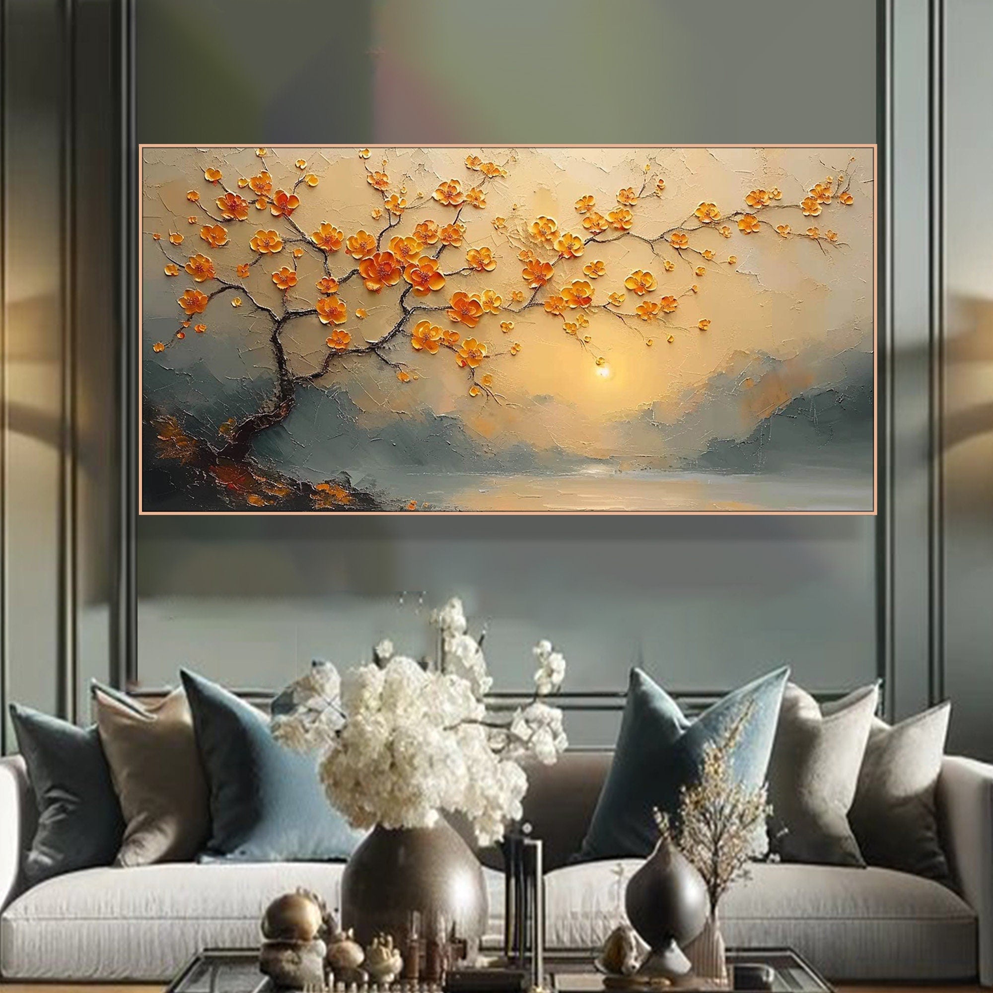 3D Blossom Tree Painting - Textured Floral Landscapet TC 006 - Texarart