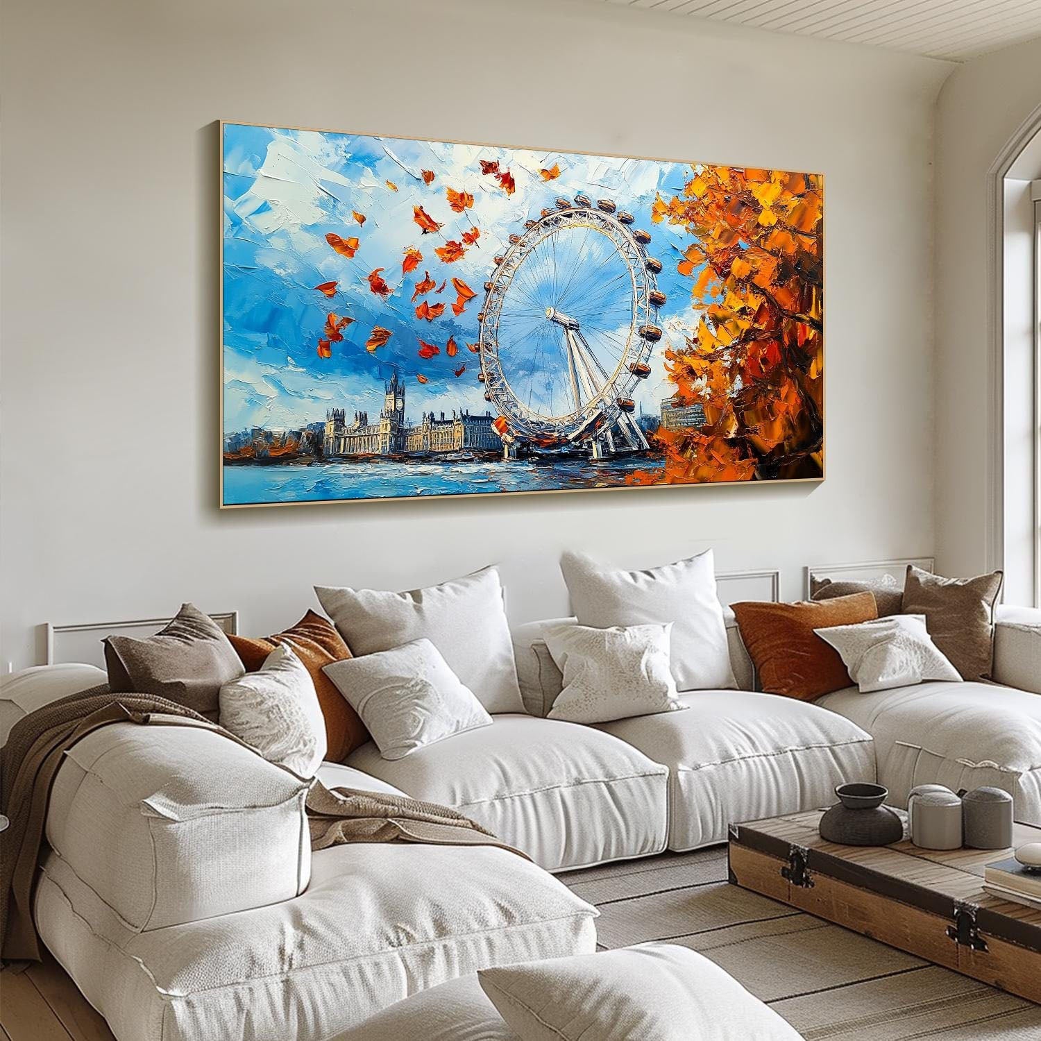 London Eye Themed Oil Painting - Modern Cityscape Art TB 058 - Texarart