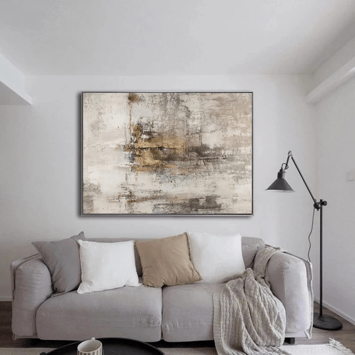 Textured Neutral Abstract drawing | Modern Wall Art Decor TC 041 - Texarart