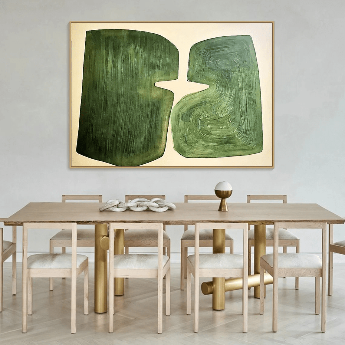 Handmade Green Abstract Canvas Art for Home DecorTC 079 - Texarart