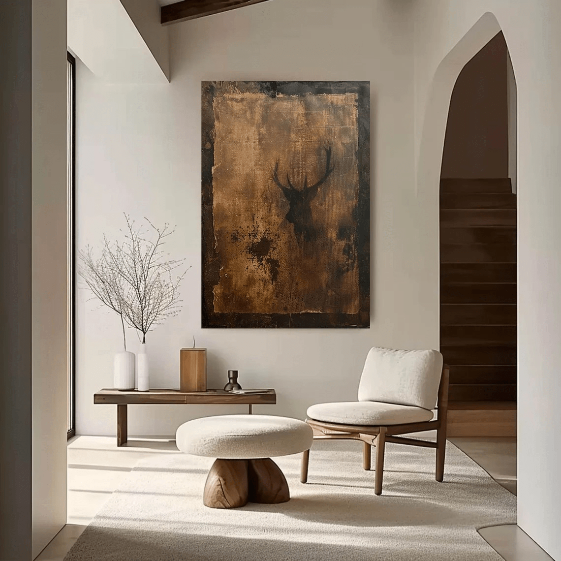 Wabi Sabi Wall Art - Handmade Textured Painting with Earthy Hues TC 014 - Texarart