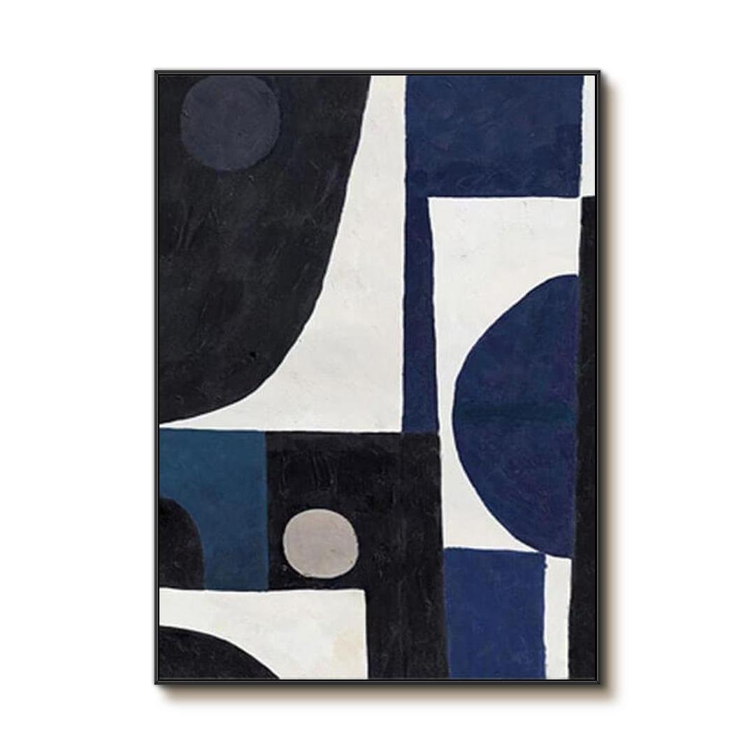 Mid - Century Modern Wall Art | Large Geometric Canvas Painting ZZ 230 - Texarart