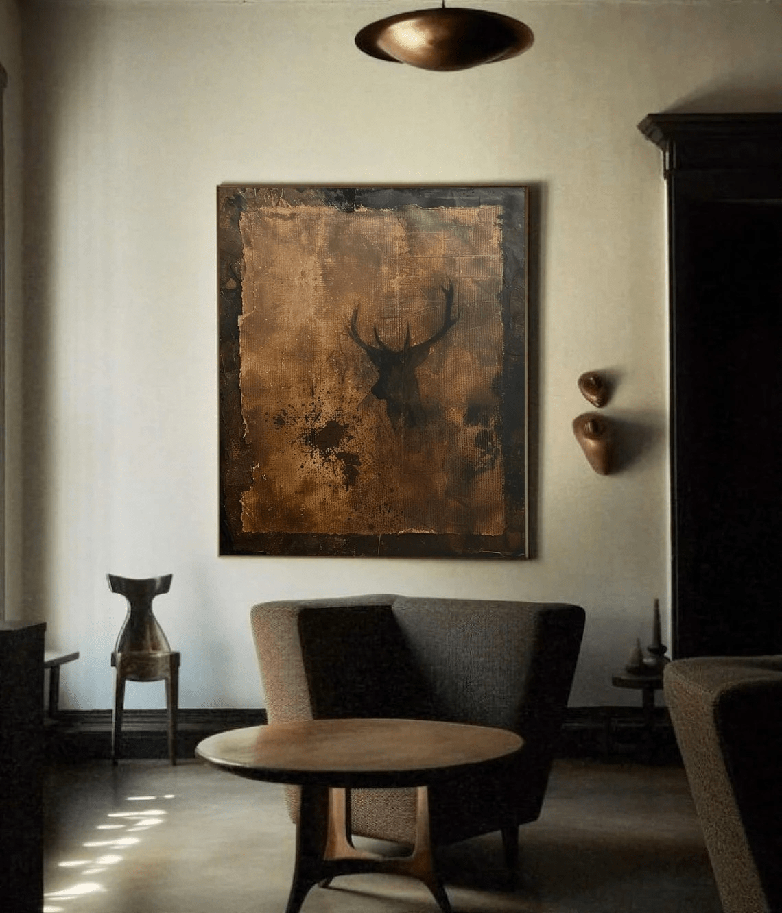 Wabi Sabi Wall Art - Handmade Textured Painting with Earthy Hues TC 014 - Texarart