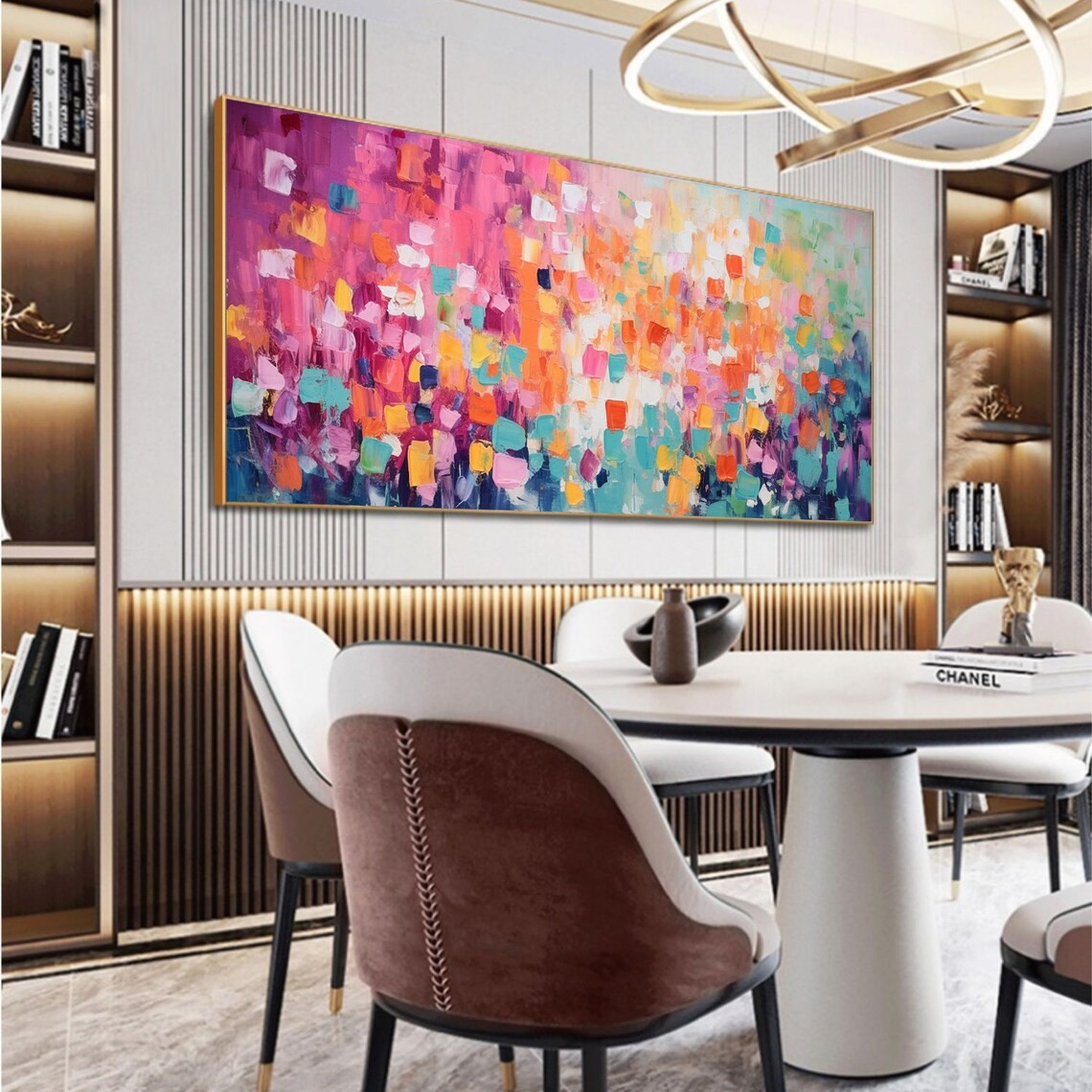 Colorful Abstract Block Oil Painting - Vibrant Modern Art JJ 030 - Texarart