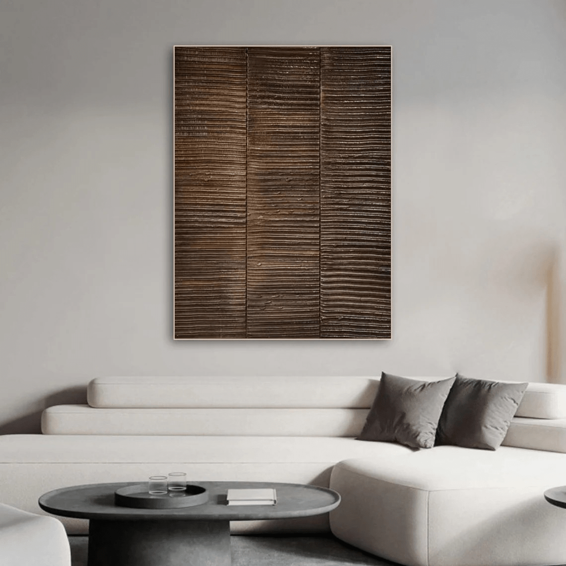 Handmade Abstract Brown Textured Canvas Wall Art TC 085 - Texarart