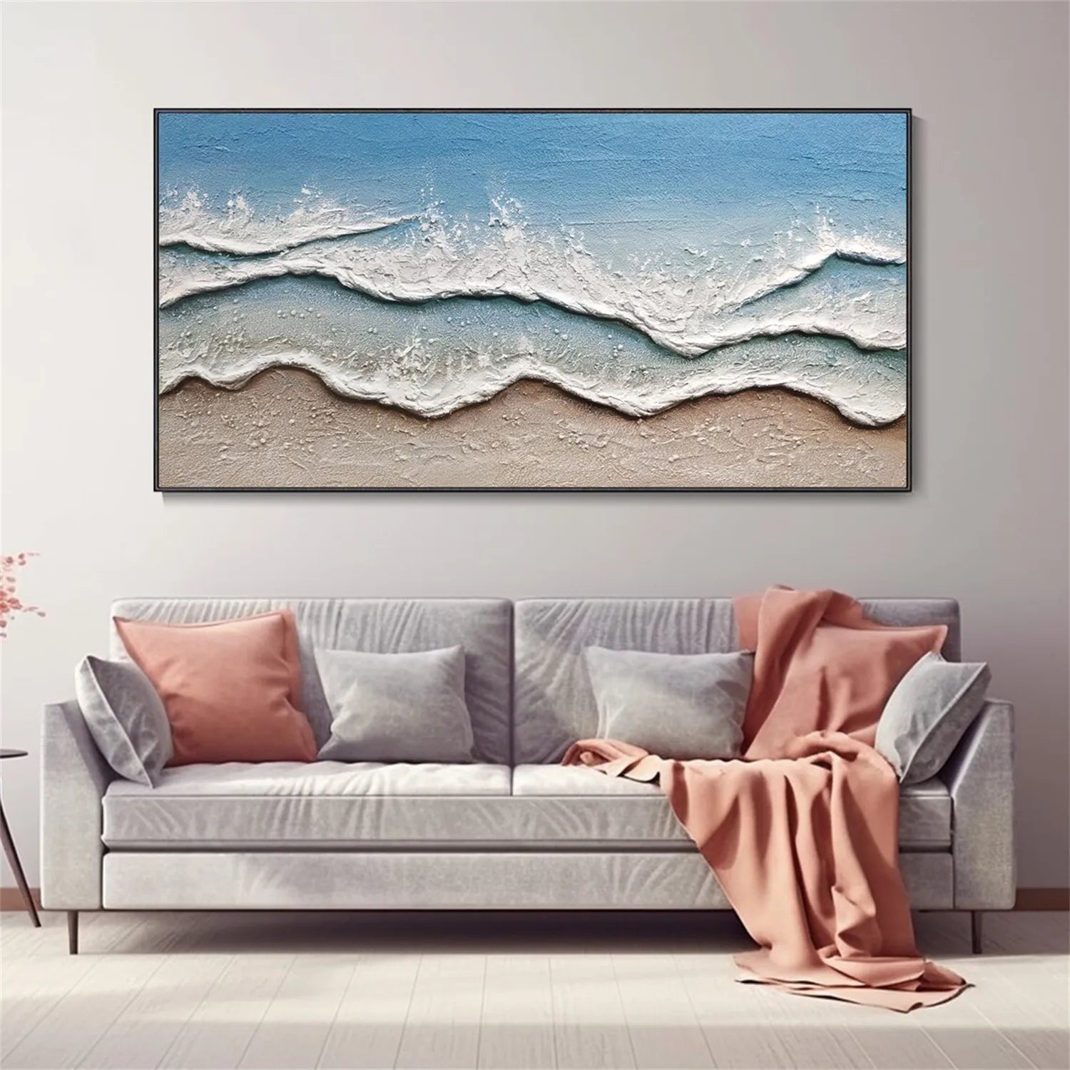Unique Textured Beach Wave Oil Painting for Home Decor JJ 170 - Texarart
