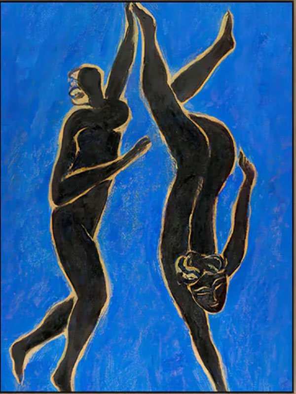 Vivid Blue Abstract Figure Art, Modern Decor TB 059 - Texarart