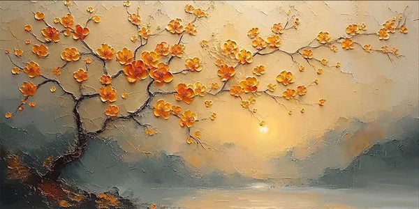 3D Blossom Tree Painting - Textured Floral Landscapet TC 006 - Texarart