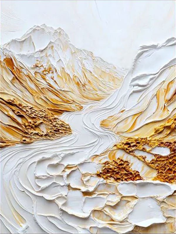 Modern 3D Embossed Landscape Art, White Gold Grand TB 064 - Texarart