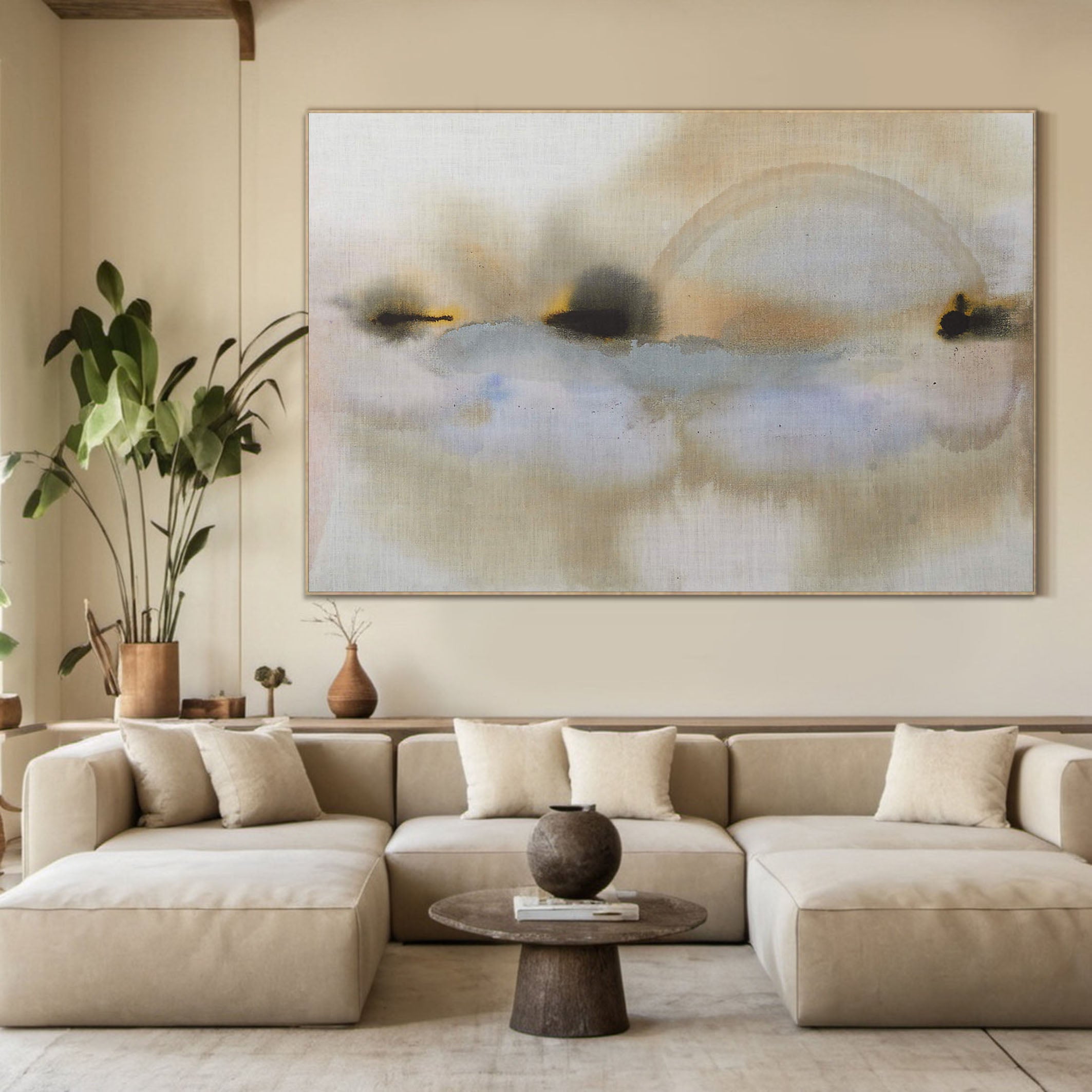 Soft Abstract Art Painting - Neutral Tones TC 132 - Texarart