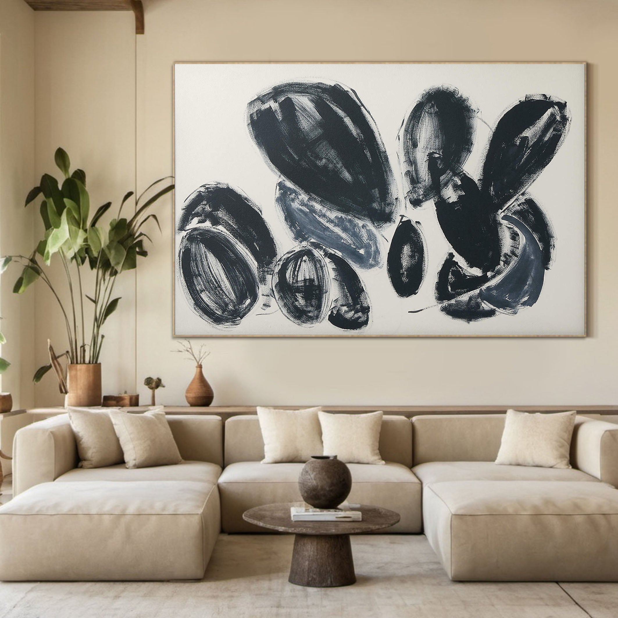 Original Organic Abstract Painting on Canvas TC 131 - Texarart