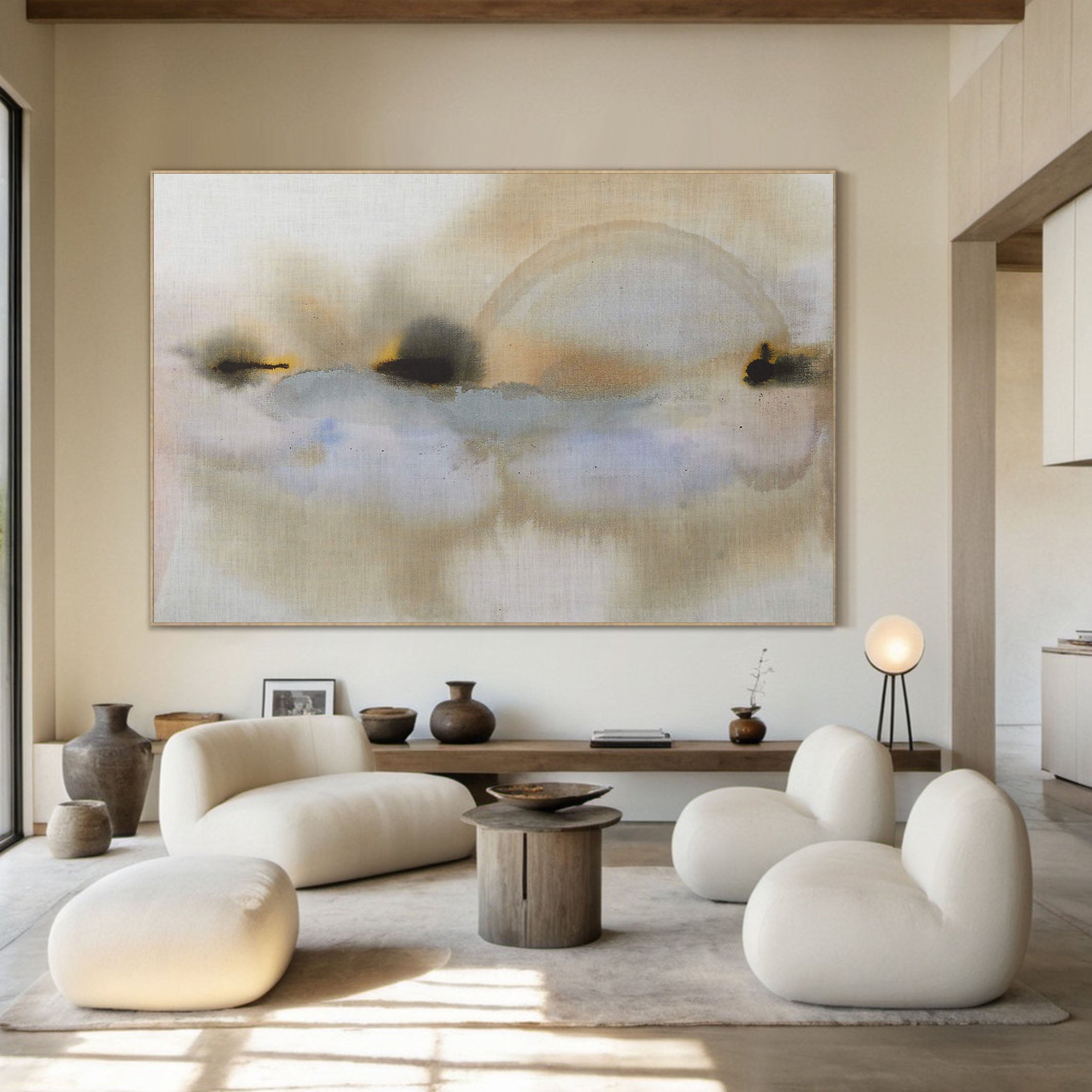 Soft Abstract Art Painting - Neutral Tones TC 132 - Texarart