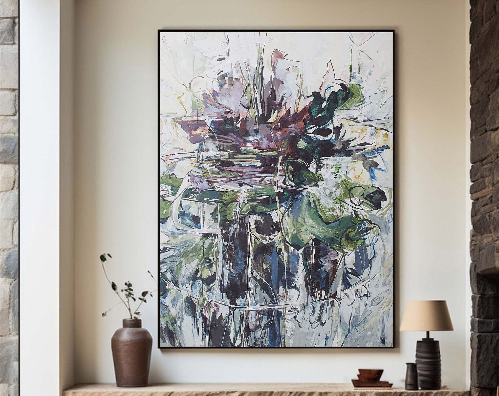 Colorful Wall Art - Original Abstract Painting TC 113 - Texarart