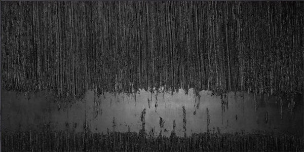 Contemporary Black Design: Textured Abstract Canvas for Room Decor ZZ 135 - Texarart