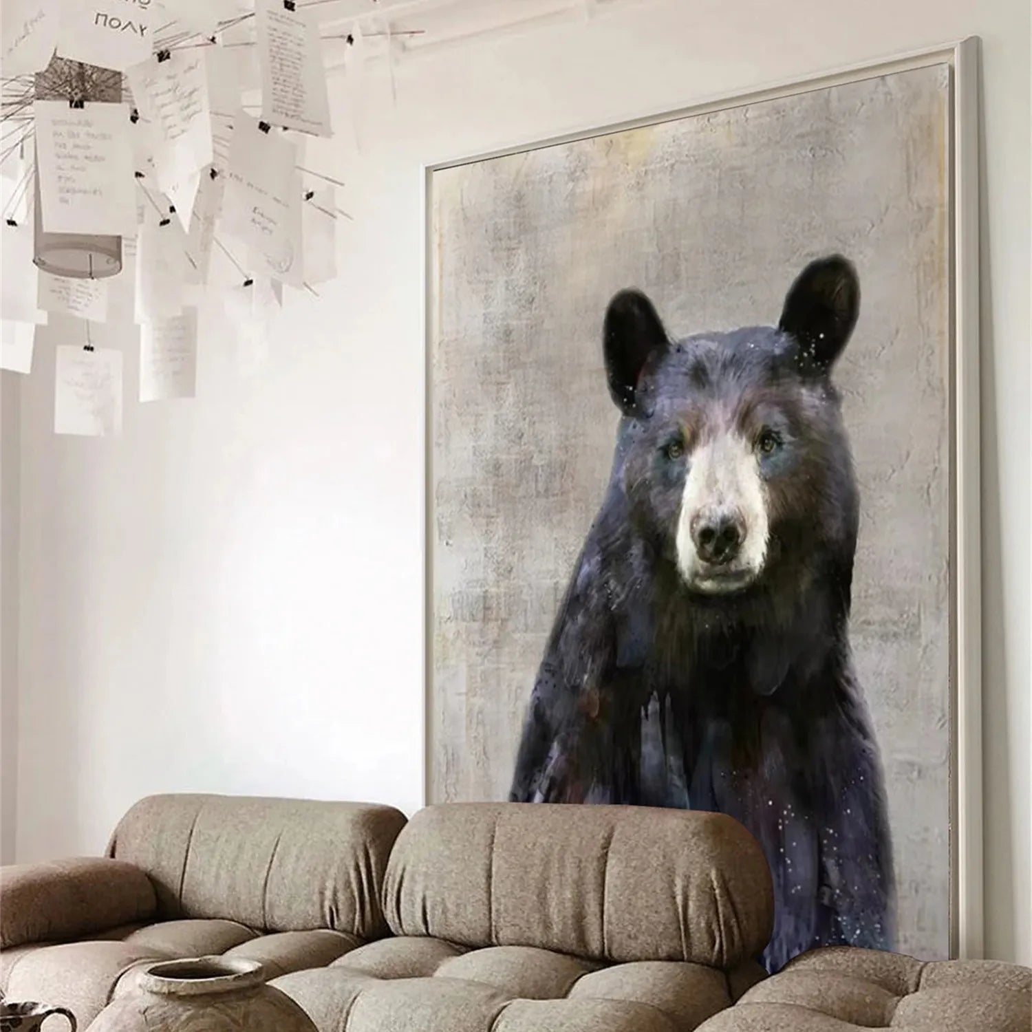 Wildlife Portrait Art: Unique Black Bear Wall Art Gift ZZ 022 - Texarart