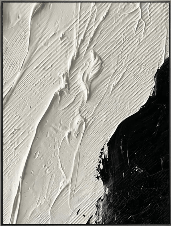 Monochrome Abstract Canvas Art | Large Texture Wall Decor TC 071 - Texarart