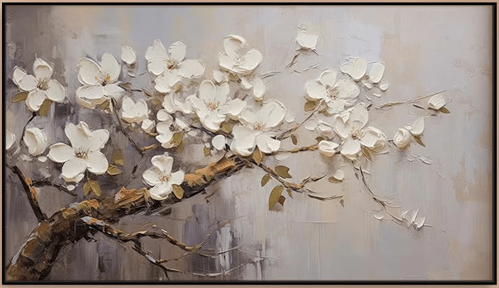 Handmade Flower Oil Painting - Modern Botanical Art TC 092 - Texarart