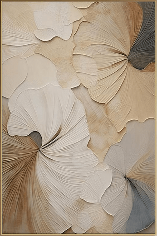Textured Beige Floral Painting for Bedroom TC 103 - Texarart